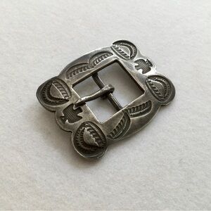 Fred Harvey Era Hand Wrought Sterling Silver Belt Buckle - c 13.5 grams